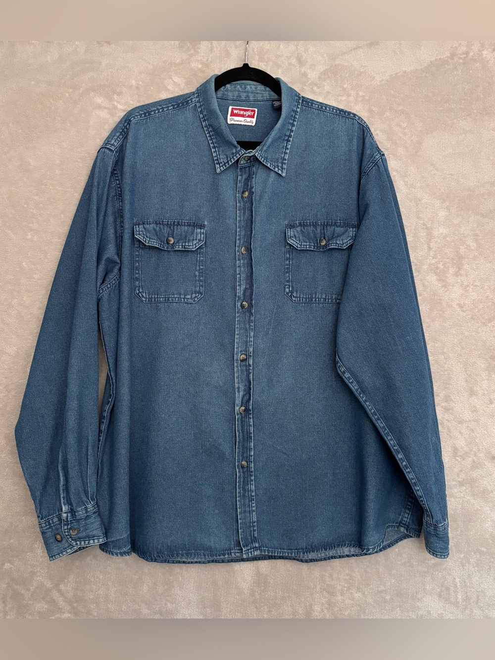 Wrangler Indigo Denim Shirt - Blue (unisex) Sz 2XL Cowboy, Rodeo, 100% Cotton